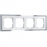 Рамка на 4 поста Baguette (белый/серебро) W0042850 Werkel
