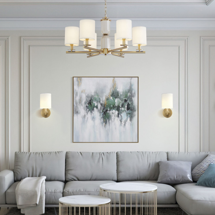 Настенный светильник с тканевым абажуром Eurosvet 60146/1 латунь Caprera