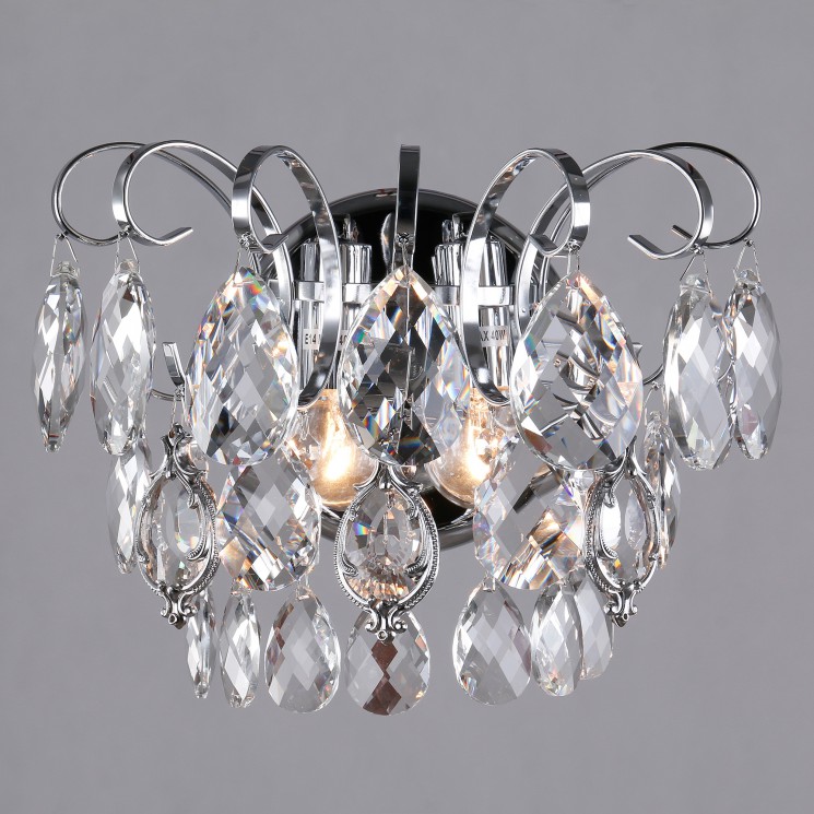 Светильник настенный Eurosvet Crystal 10081/2 хром/прозрачный хрусталь Strotskis
