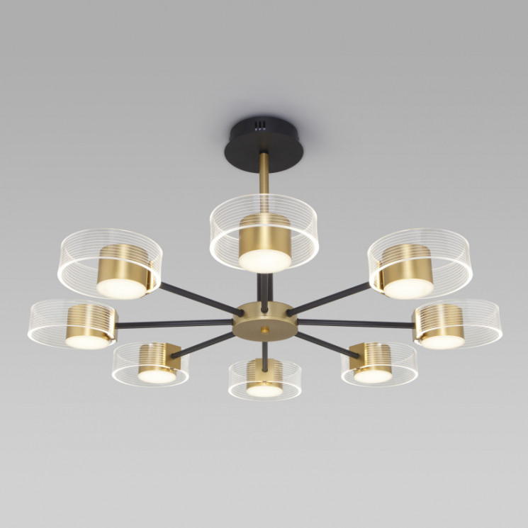 Люстра на штанге Eurosvet 90244/8 черный/золото Jet