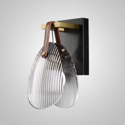 Бра CONCH WALL ImperiumLoft 241247-26 W14 см Н25 см 5W черный/латунь/кожа