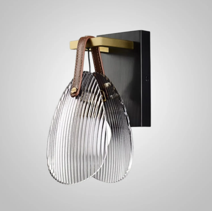 Бра CONCH WALL ImperiumLoft 241247-26 W14 см Н25 см 5W черный/латунь/кожа