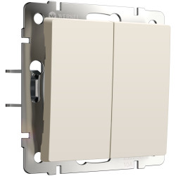 Выключатель двухклавишный с самовозвратом (айвори матовый) W1122462 Werkel