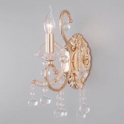 Настенный светильник  Eurosvet Collana 10096/1 золото/прозрачный хрусталь Strotskis