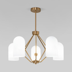 Потолочная люстра со стеклянными плафонами Eurosvet 60157/5 латунь Bambola