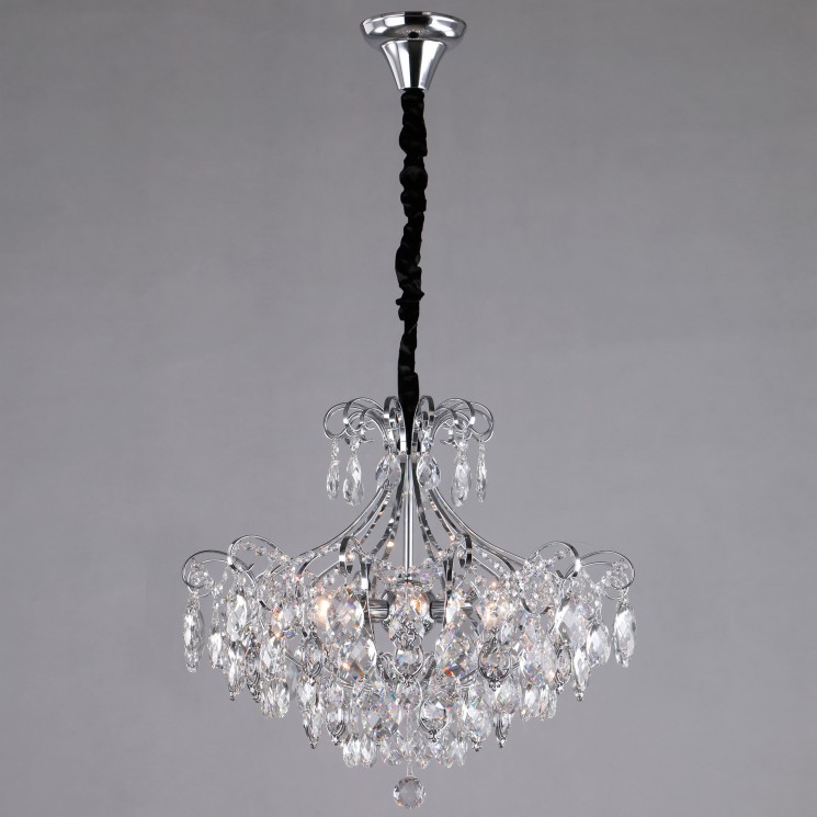 Подвесной светильник  Eurosvet Crystal 10080/6 хром/прозрачный хрусталь Strotskis