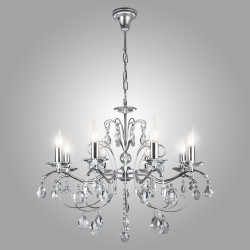 Подвесной светильник  Eurosvet Симфония 10059/8 хром/прозрачный хрусталь Strotskis