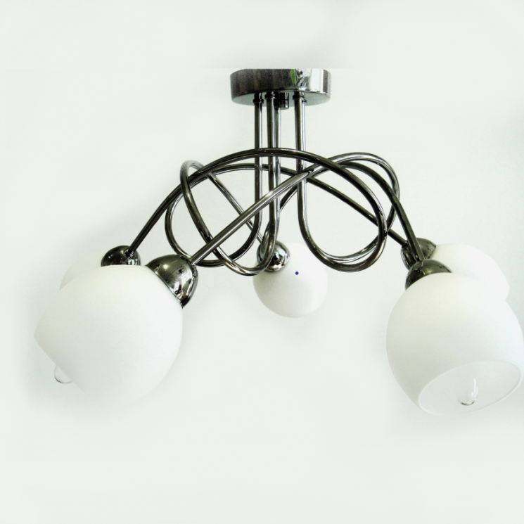 Люстра Alfa 15135 Pablo 5хЕ14 хром/белое стекло(Ск)