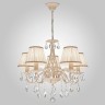 Подвесная люстра Eurosvet 10054/5 белый с золотом/прозрачный хрусталь Strotskis Amelia