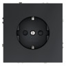 Розетка встраиваемая S70 с заземлением и защитными шторками, 16А VOLTUM VLS040207 графит