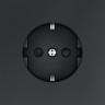Розетка встраиваемая S70 с заземлением и защитными шторками, 16А VOLTUM VLS040207 графит
