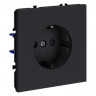 Розетка встраиваемая S70 с заземлением и защитными шторками, 16А VOLTUM VLS040207 графит