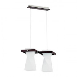 Подвесной светильник Alfa Tequila 12912 2хЕ27 Металл/дерево коричневый Стекло матовый(Ск)