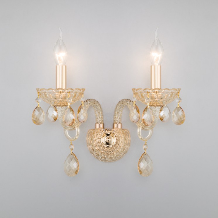 Настенный светильник  Eurosvet Alcedo 10097/2 золото/тонированный хрусталь Strotskis