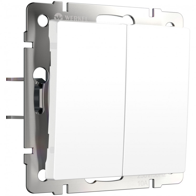 Выключатель двухклавишный с самовозвратом (белый матовый) W1122461 Werkel