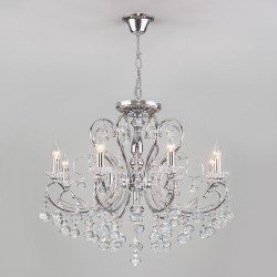 Подвесной светильник  Eurosvet Collana 10096/8 хром/прозрачный хрусталь Strotskis