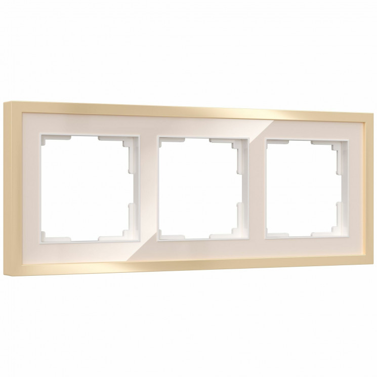Рамка на 3 поста Baguette (айвори/латунь) W0032851 Werkel