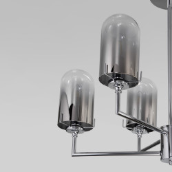 Потолочная люстра со стеклянными плафонами Eurosvet 60156/8 хром Pluto