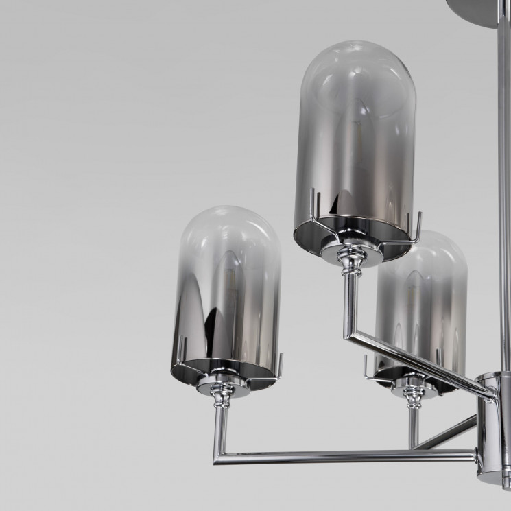 Потолочная люстра со стеклянными плафонами Eurosvet 60156/8 хром Pluto