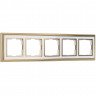 Рамка на 5 постов (золото/белый) W0051329 Werkel