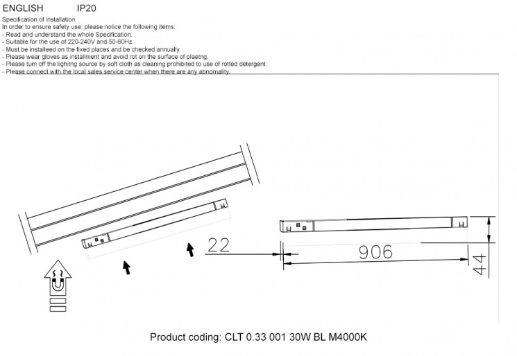 Светильник трековый магнитный CLT 0.33 001 30W BL M4000K