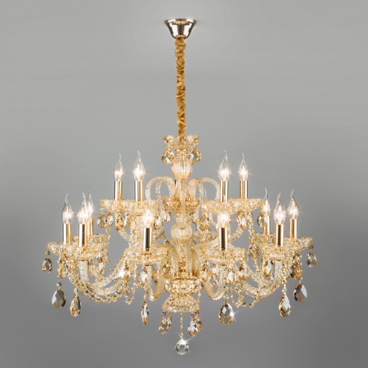 Подвесной светильник  Eurosvet Alcedo 10097/15 золото/тонированный хрусталь Strotskis