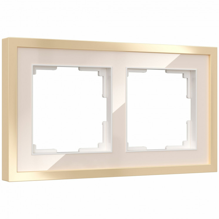 Рамка на 2 поста Baguette (айвори/латунь) W0022851 Werkel