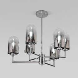 Потолочная люстра со стеклянными плафонами Eurosvet 60156/6 хром Pluto