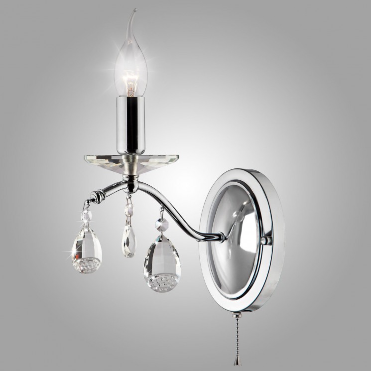 Светильник настенный Eurosvet Симфония 10059/1 хром/прозрачный хрусталь Strotskis