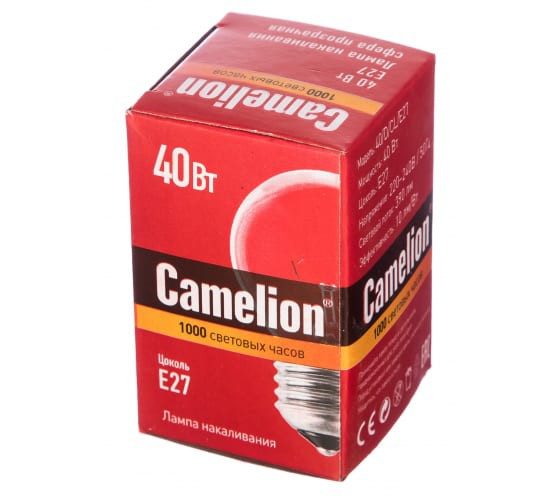 Лампа накаливания MIC Camelion 40/D/CL/E27