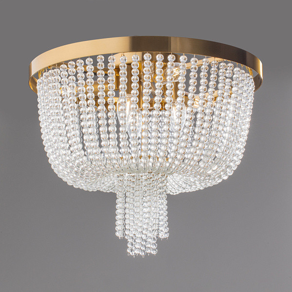 Потолочный светильник Freya FR1008CL-06BS Ornament D46 см Н40 см 6хЕ14 Латунь/прозрачный