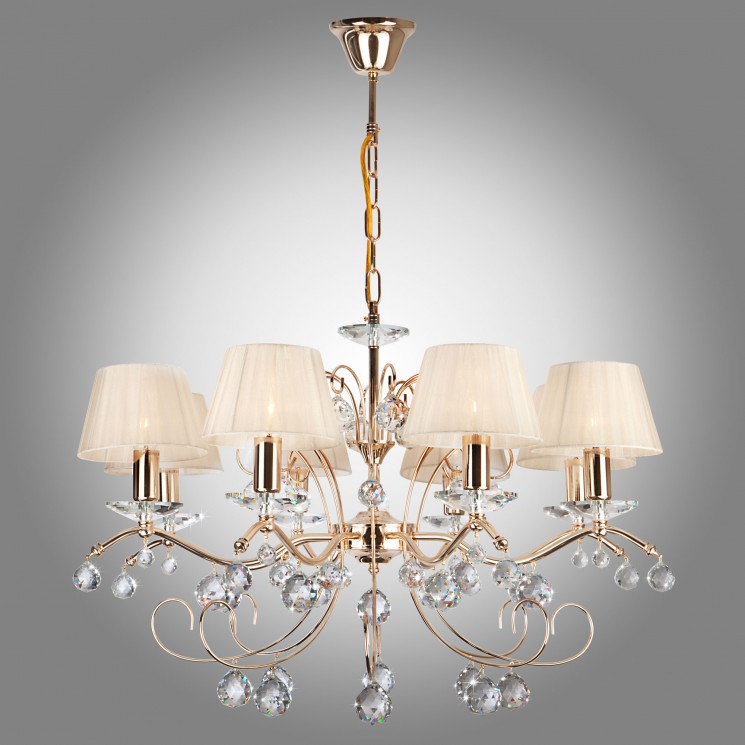Подвесной светильник  Eurosvet Эстель 10058/8 золото/прозрачный хрусталь Strotskis