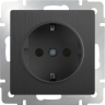 Розетка с заземлением и шторками Werkel графит рифленый W1171104 (WL04-SKGS-01-IP44)