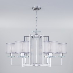 Подвесная люстра с абажурами Eurosvet Fargo 60108/6 хром