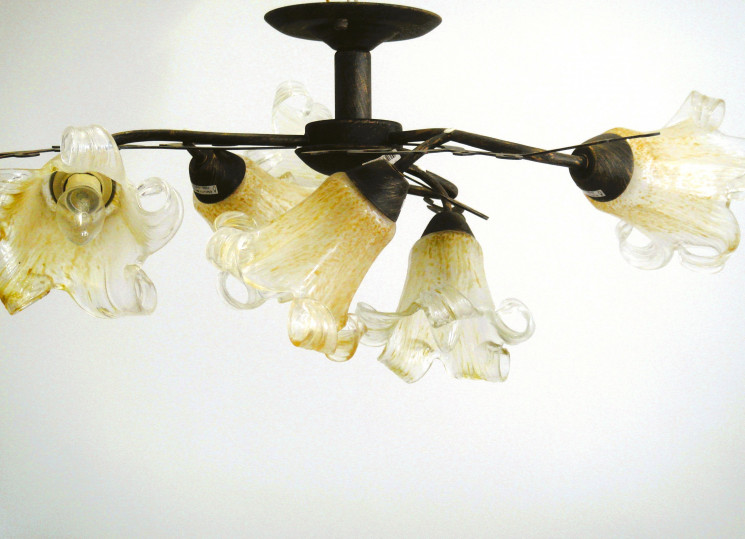 Люстра потолочная 82779/6A 6хЕ14 Коричневый с патиной/стекло