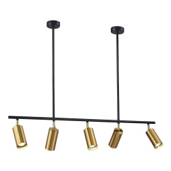 Светильник подвесной ST-Luce Черный/Латунь GU10 5*5W 4000K SORMANO           SL1206.413.05