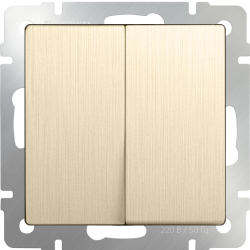 Выключатель двухклавишный проходной шампань рифленый Werkel W1122010 (WL10-SW-2G-2W)