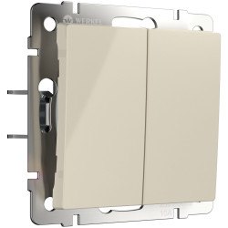 Выключатель двухклавишный с самовозвратом (слоновая кость) W1122403 Werkel