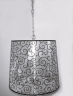 Люстра подвесная 30596/4+2 CR 6хЕ14 Хром/органза дымчатая с черным рисунком/прозрачный хрусталь(Ск)