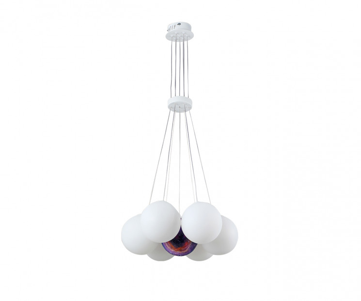 Kink Light 08475-7,01 Подвес Алди белый d45 h130 E27 7*5W (в комплекте 7 белых и 1 цветной плафон)