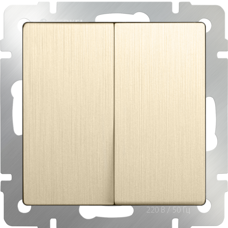 Выключатель  двухклавишный  шампань рифленый Werkel W1120010 (WL10-SW-2G)