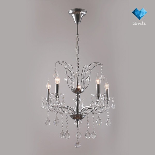 Люстра Eurosvet 10047/5 хром/прозрачный хрусталь Strotskis