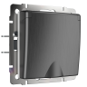 Розетка влагозащищенная с заземлением с защитной крышкой и шторками Werkel графит рифленый WL04-SKGSC-01-IP44
