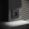Розетка встраиваемая S70 с заземлением и защитными шторками, 16А, с USB, A+A VOLTUM VLS040407 графит