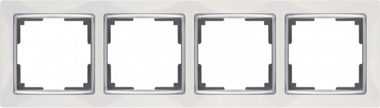 Рамка на 4 поста Werkel W0041901 (WL03-Frame-04 Белый / серебро)