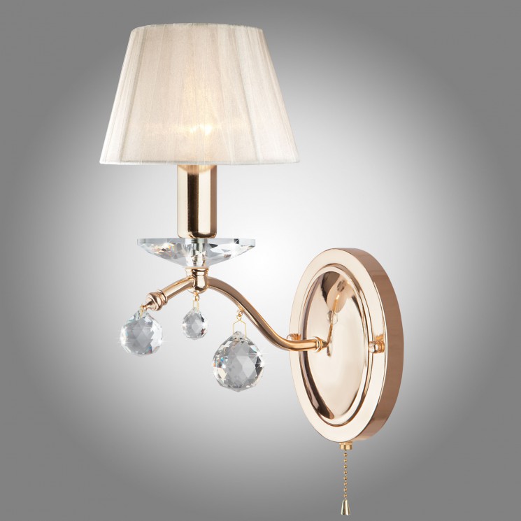 Светильник настенный Eurosvet Эстель 10058/1 золото/прозрачный хрусталь Strotskis