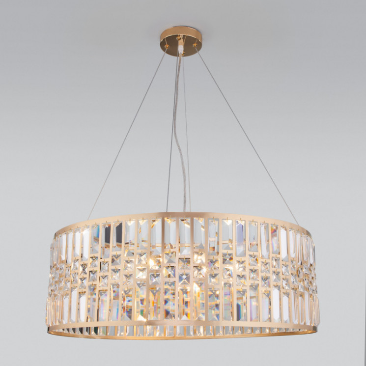 Подвесная люстра Eurosvet 10116/8 золото/прозрачный хрусталь Strotskis Lory