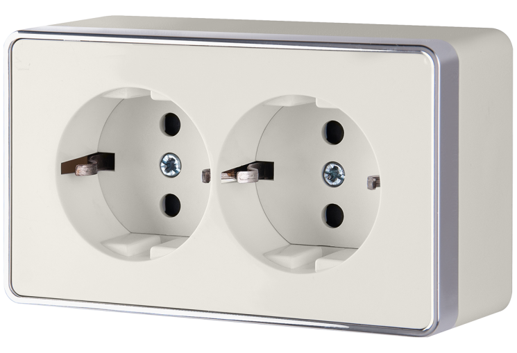 Розетка двойная с заземлением Gallant слоновая кость Werkel W5072103 (WL15-02-03)