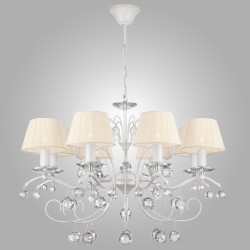 Подвесной светильник  Eurosvet Эстель 10058/8 белый с золотом/прозрачный хрусталь Strotskis