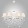Подвесной светильник  Eurosvet Эстель 10058/8 белый с золотом/прозрачный хрусталь Strotskis